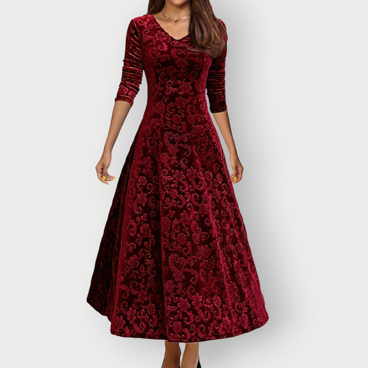 Helena | Vintage Jacquard Midi Dress