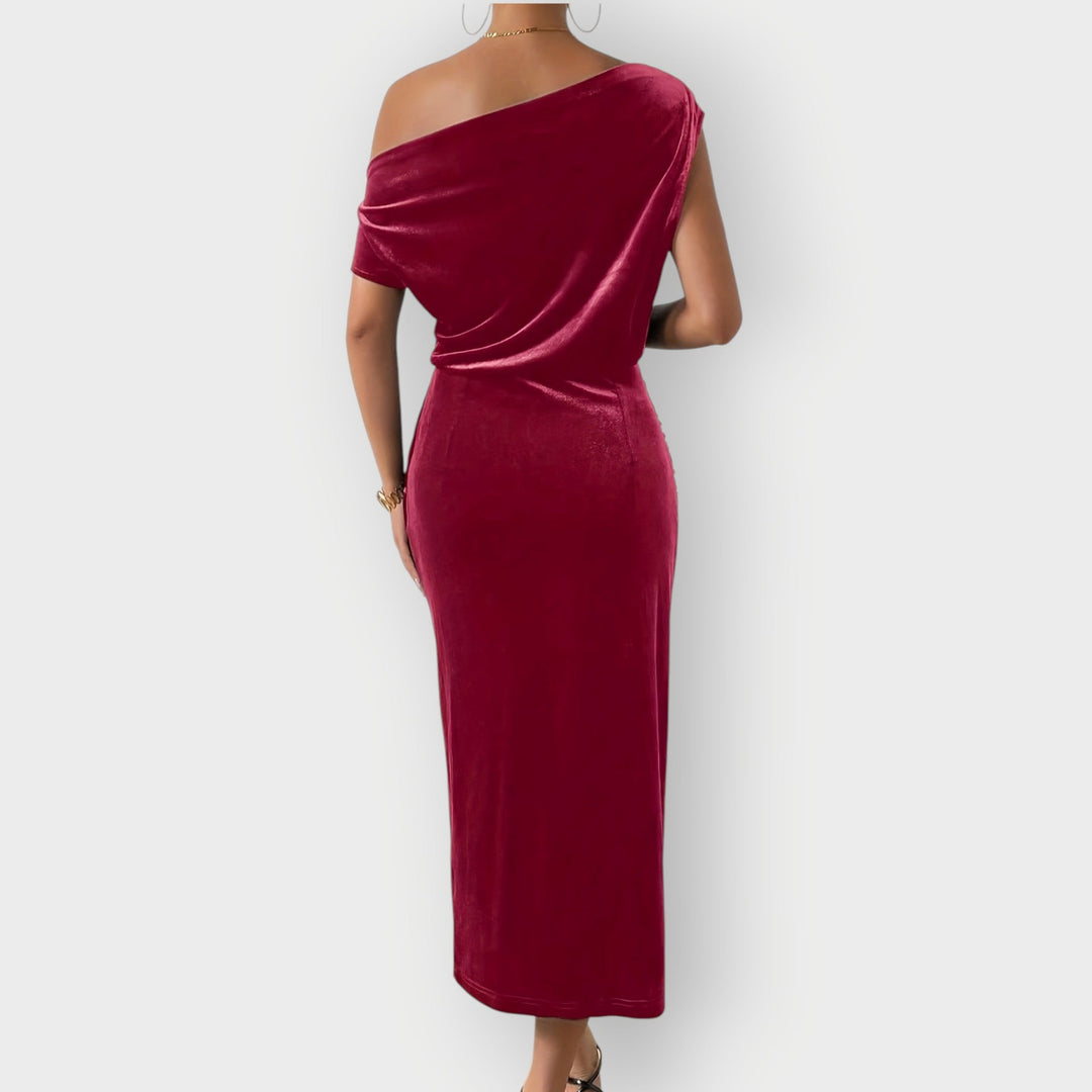 Serena | Luxe Off-Shoulder Midi Dress