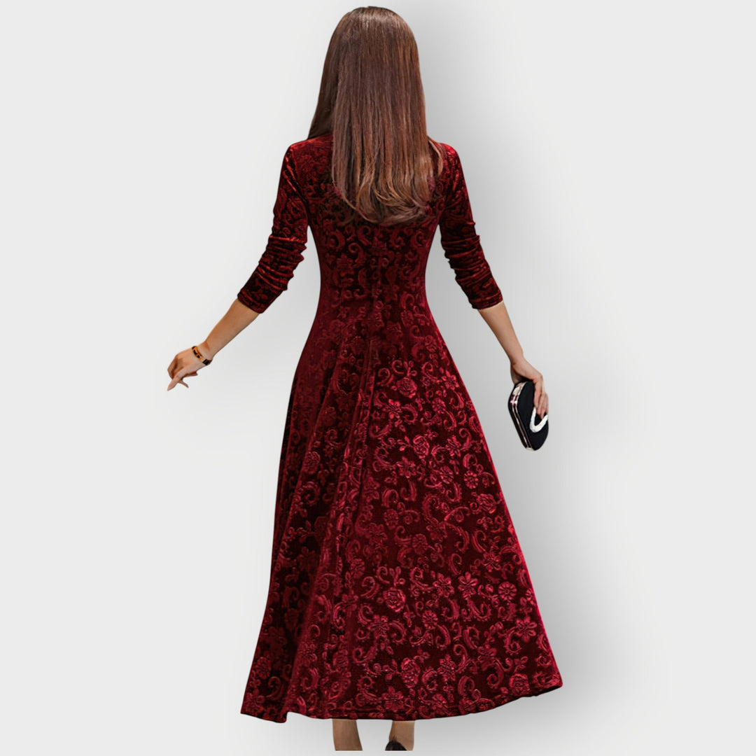 Helena | Vintage Jacquard Midi Dress