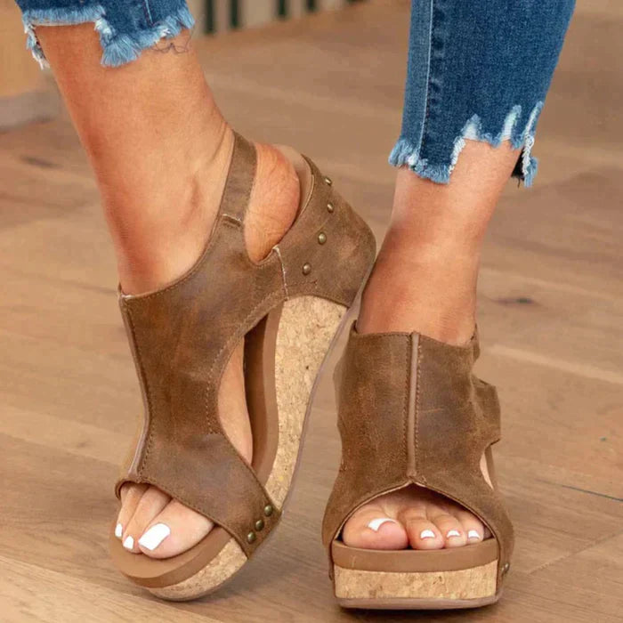 Paige - Open Wedge Cut-Out Sandals