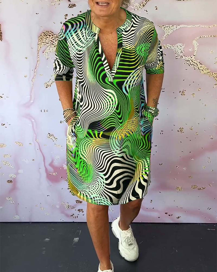 Eliane | Abstract Flow Dress