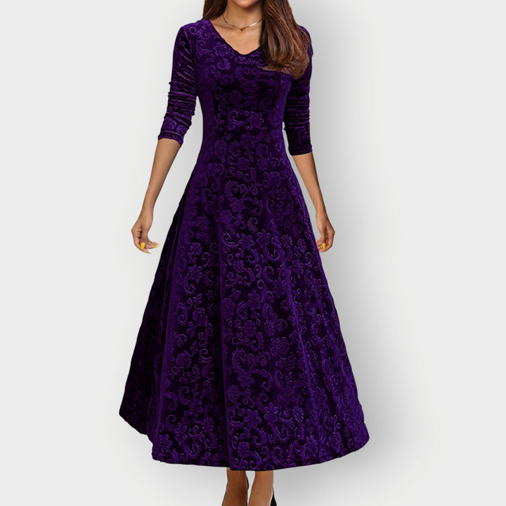 Helena | Vintage Jacquard Midi Dress