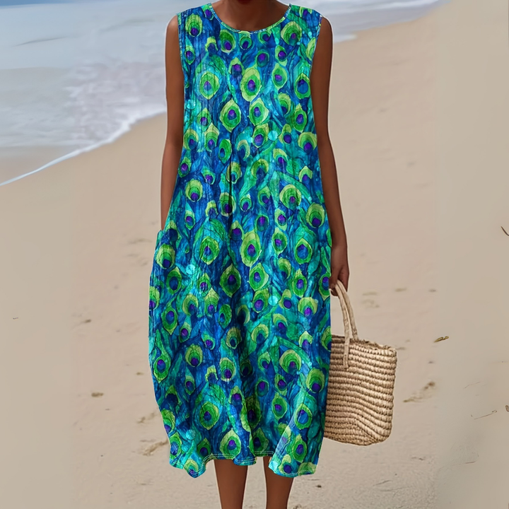 Celina™ | Watercolour Peacock Dress