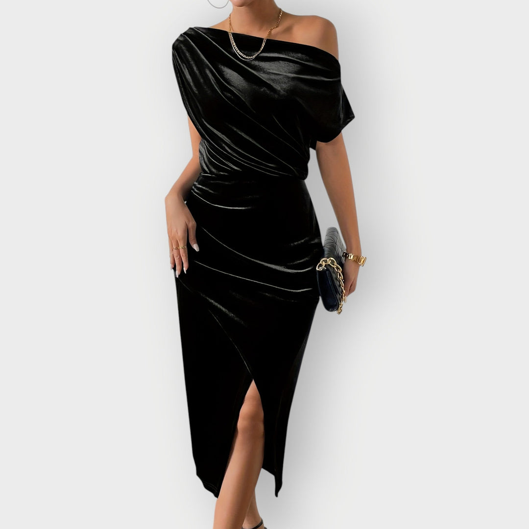 Serena | Luxe Off-Shoulder Midi Dress