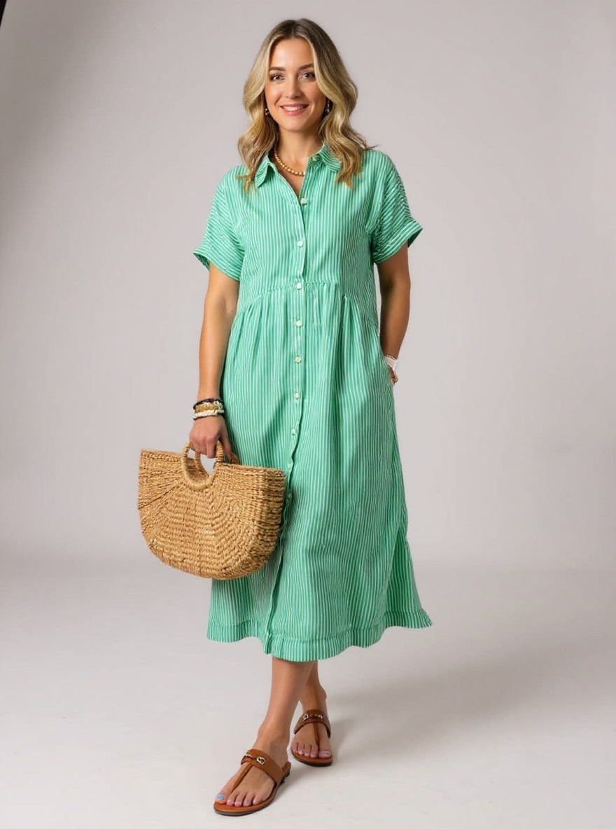 Lydia | Striped Shirt Dress