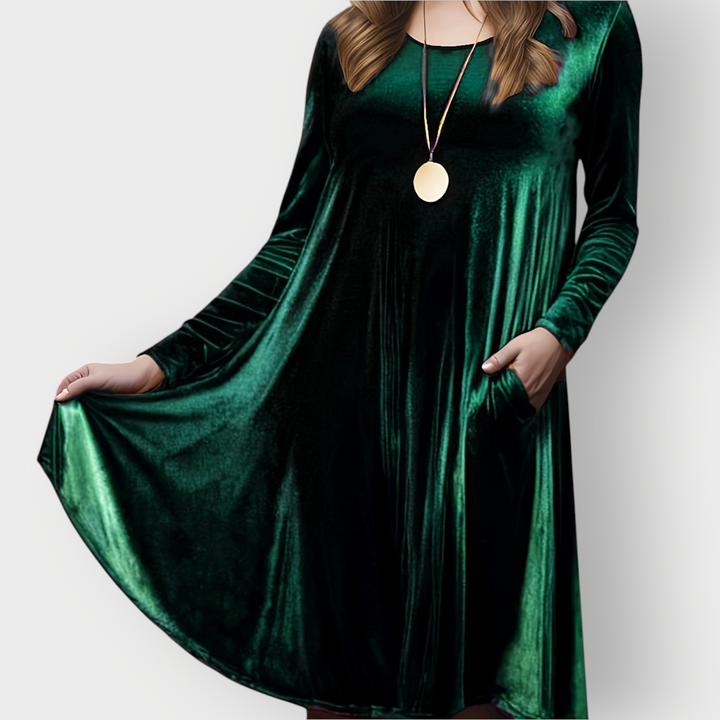 Valeria | Luxurious Velvet Swing Dress