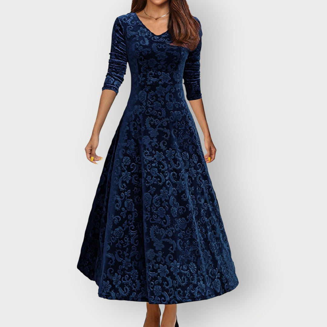 Helena | Vintage Jacquard Midi Dress