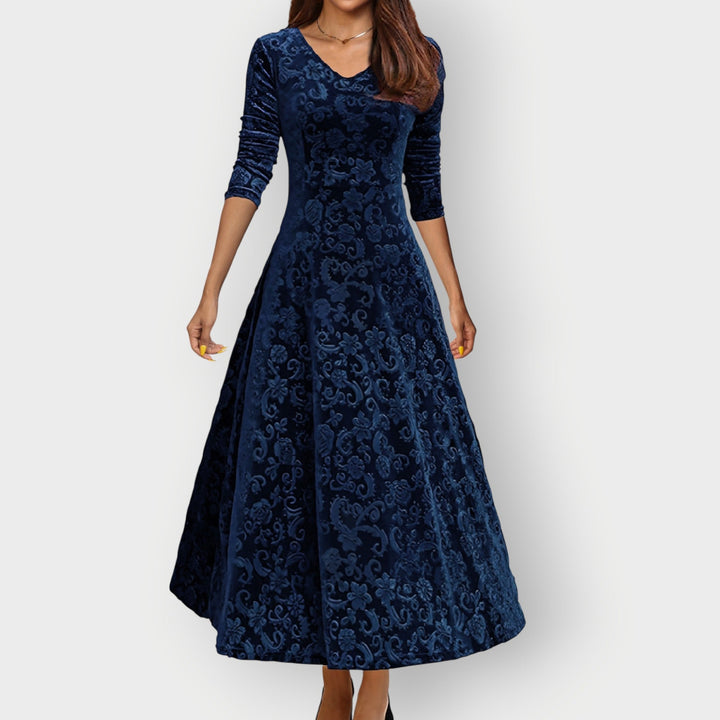 Helena | Vintage Jacquard Midi Dress