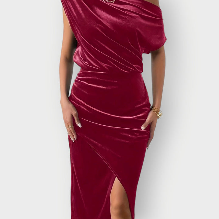 Serena | Luxe Off-Shoulder Midi Dress