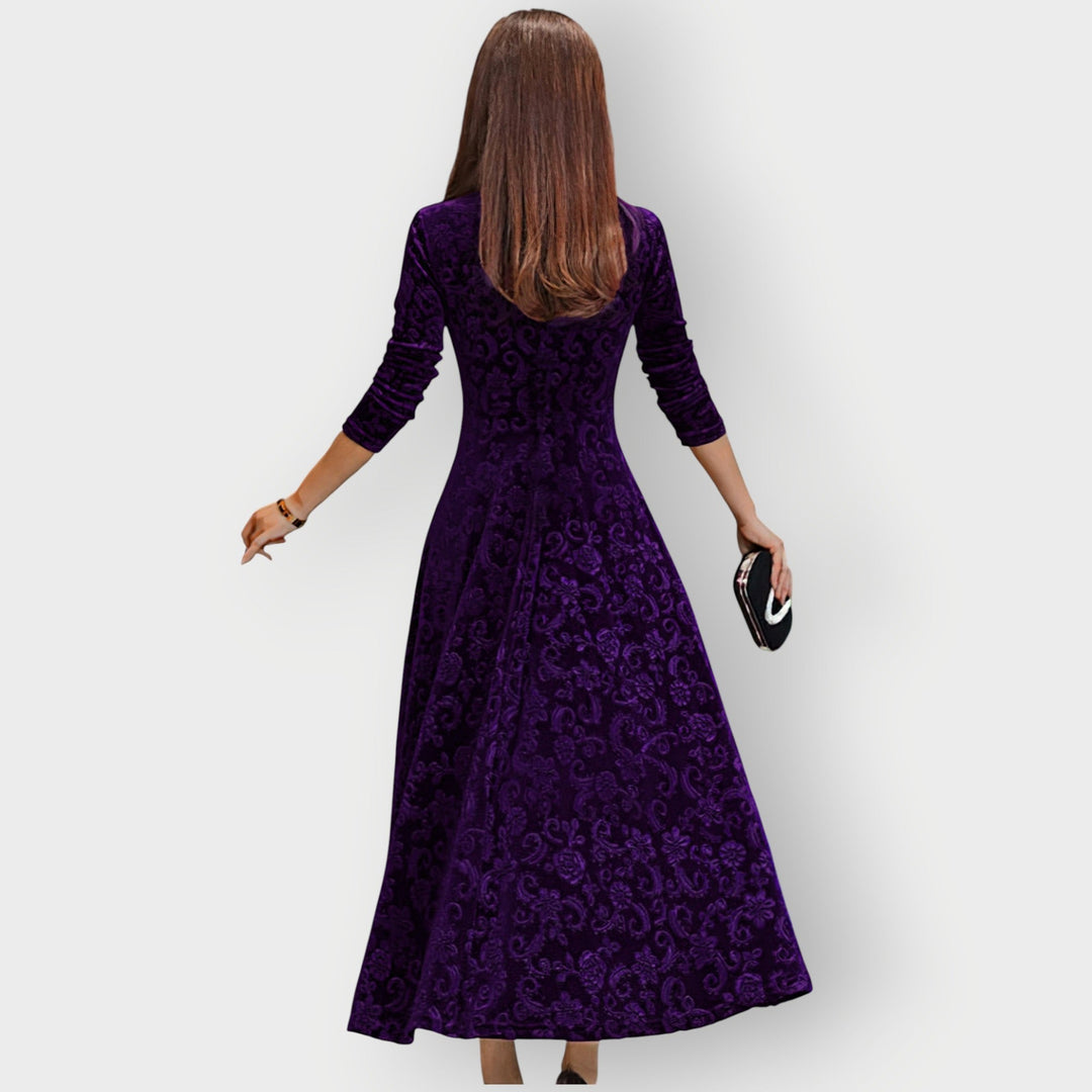 Helena | Vintage Jacquard Midi Dress