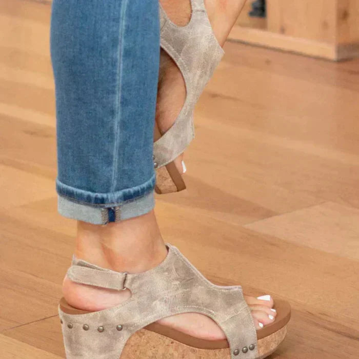 Paige - Open Wedge Cut-Out Sandals