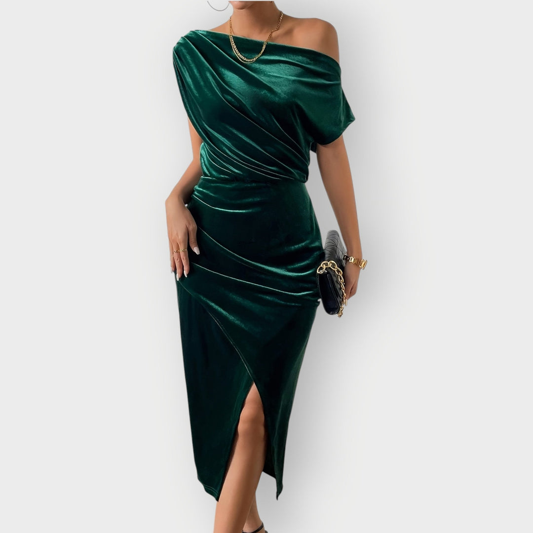 Serena | Luxe Off-Shoulder Midi Dress