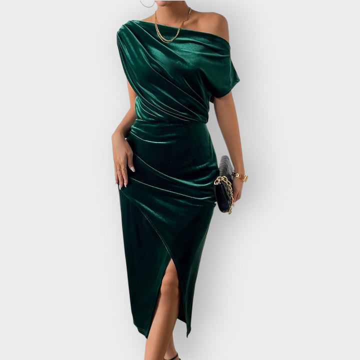 Serena | Luxe Off-Shoulder Midi Dress