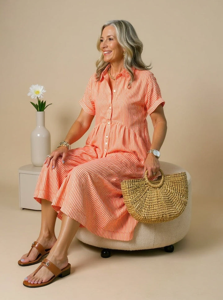 Lydia | Striped Shirt Dress