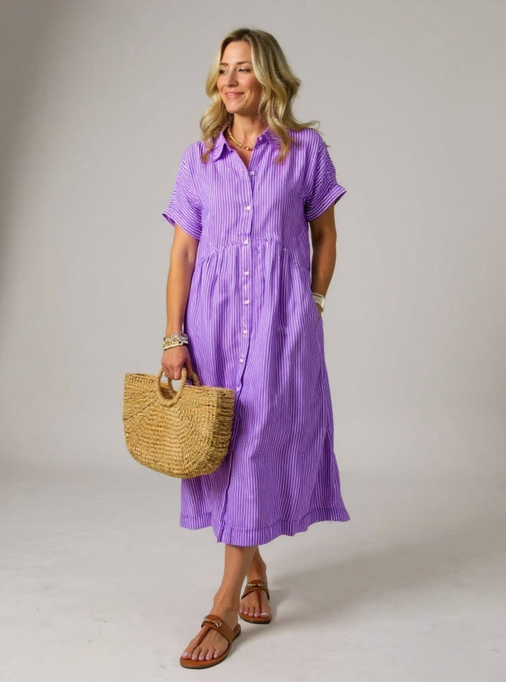 Lydia | Striped Shirt Dress