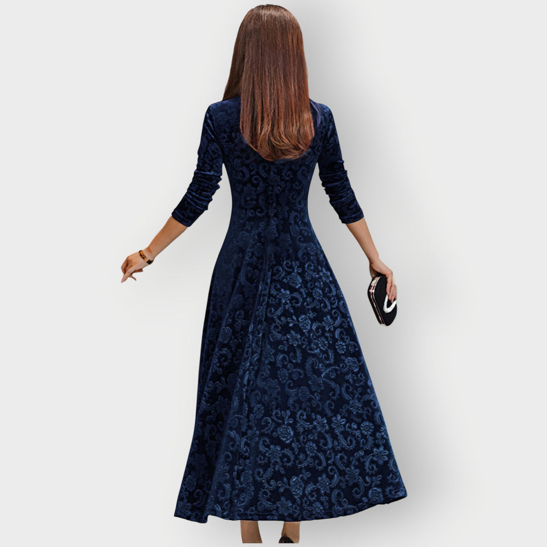 Helena | Vintage Jacquard Midi Dress