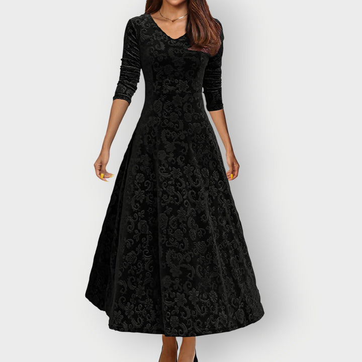 Helena | Vintage Jacquard Midi Dress
