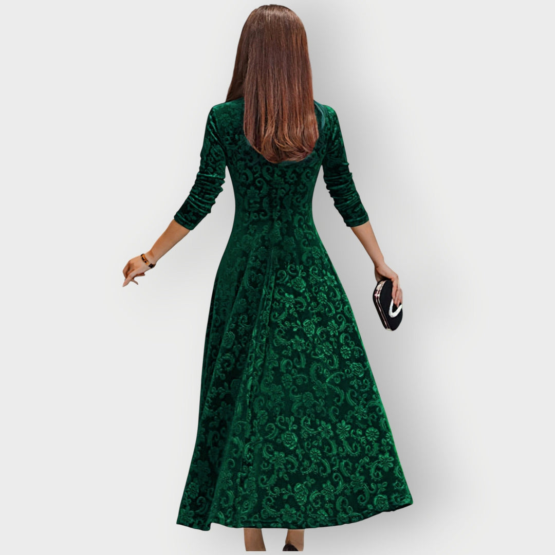 Helena | Vintage Jacquard Midi Dress