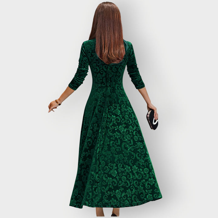 Helena | Vintage Jacquard Midi Dress