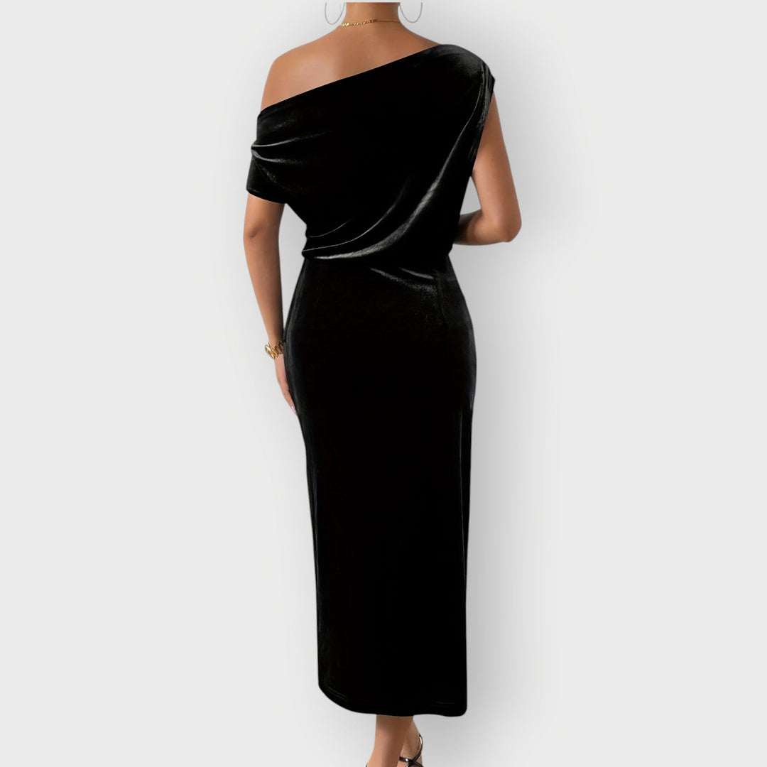 Serena | Luxe Off-Shoulder Midi Dress