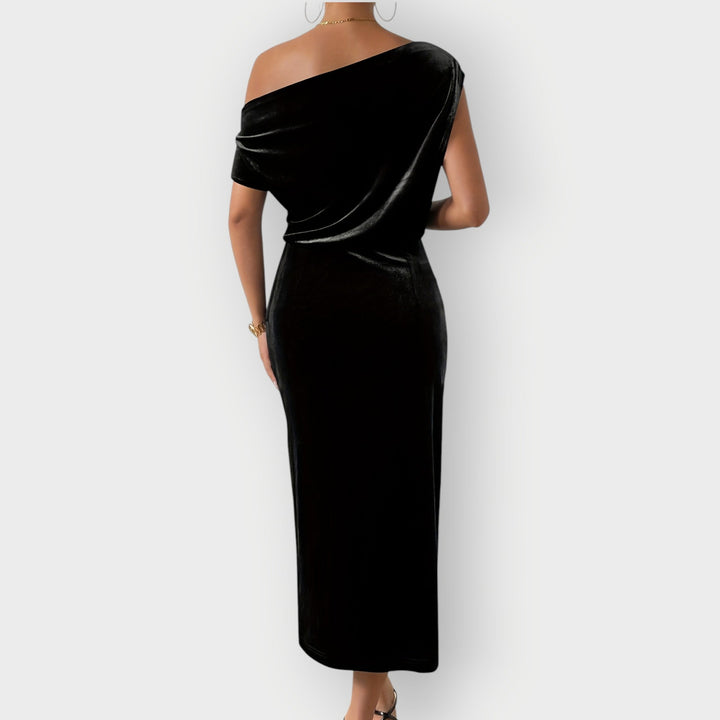 Serena | Luxe Off-Shoulder Midi Dress