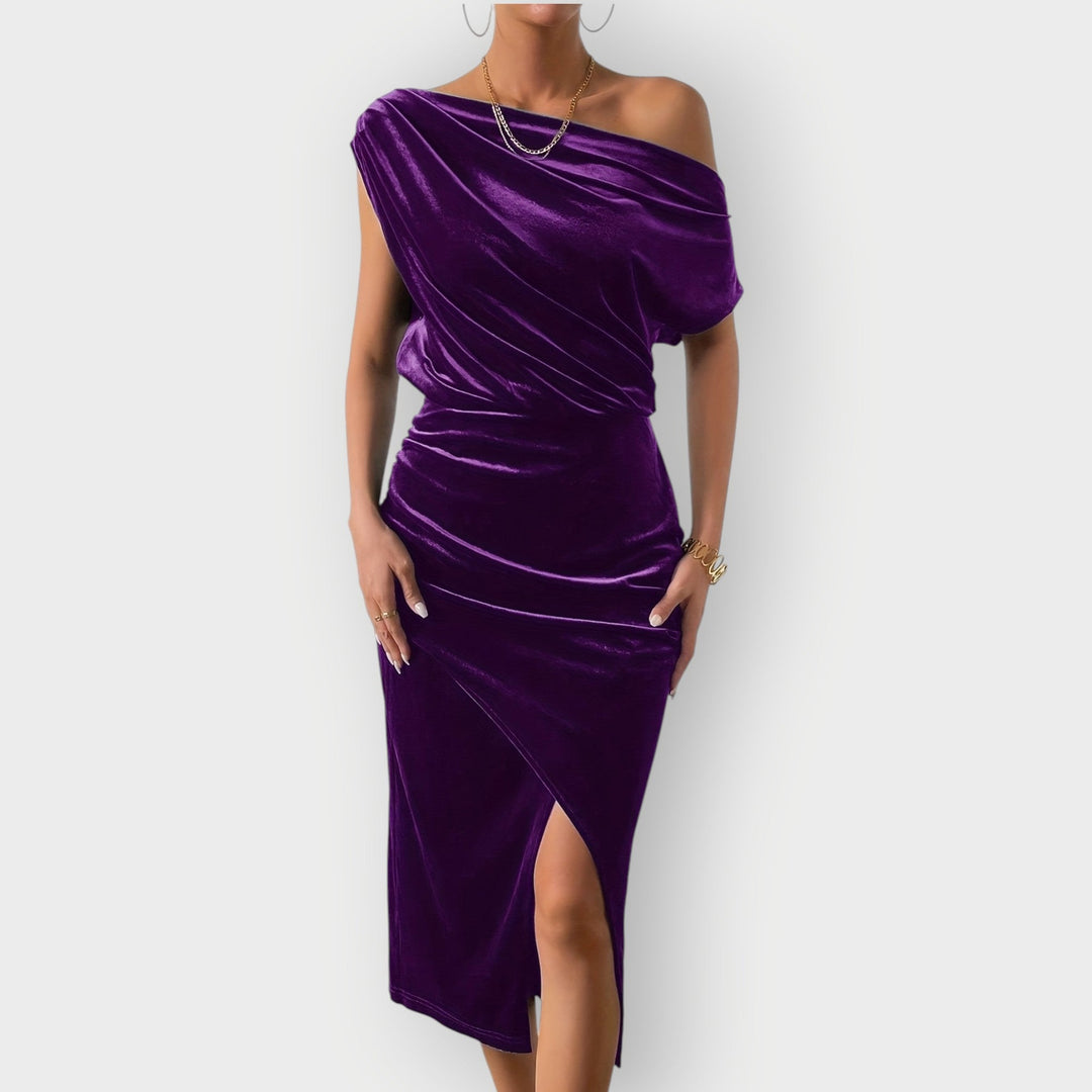 Serena | Luxe Off-Shoulder Midi Dress
