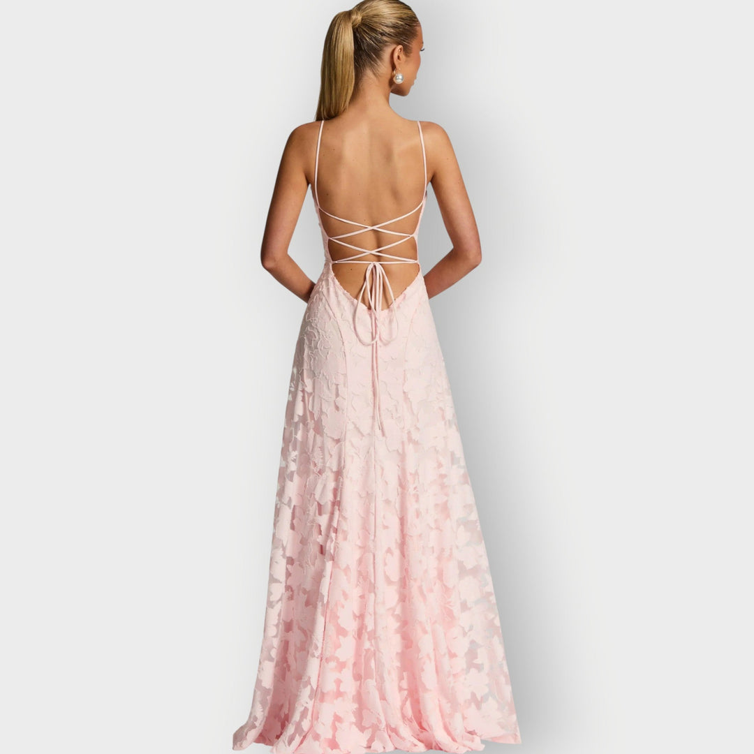 Elara | Elegant Strapless Floral Gown